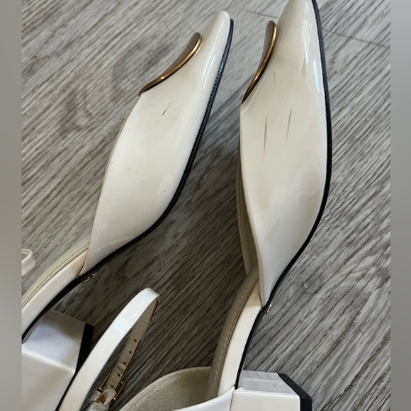 Zara ivory patent faux leather sling back - Picture 3 of 5